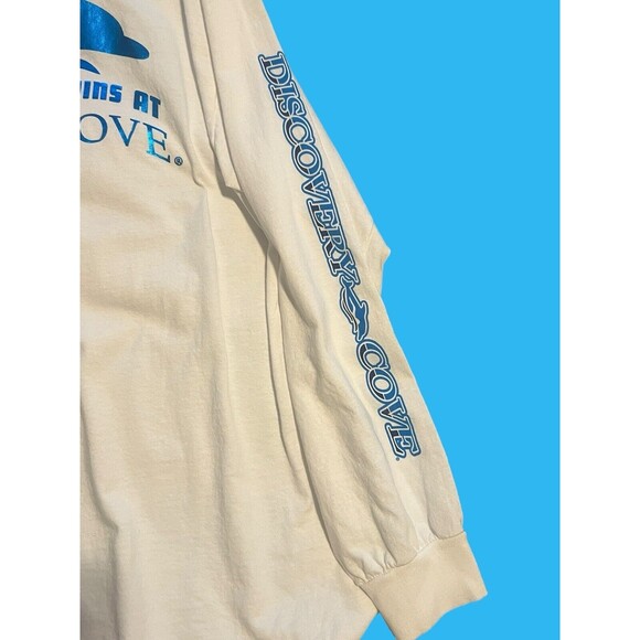 I Swam With The Dolphins at Discovery Cove Orlando Long Sleeve White T- Shirt XL - Picture 5 of 7